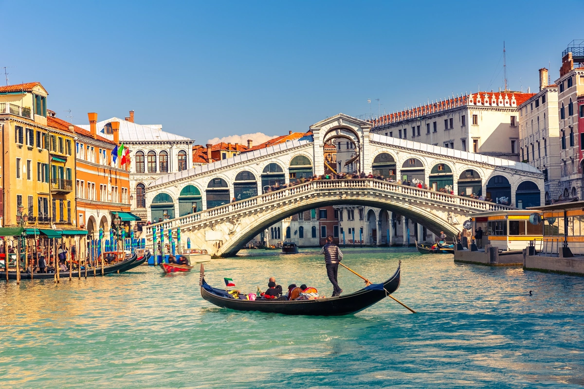 Венеция, архитектура, город, гондольер, вода, страна, италия, люди, мост